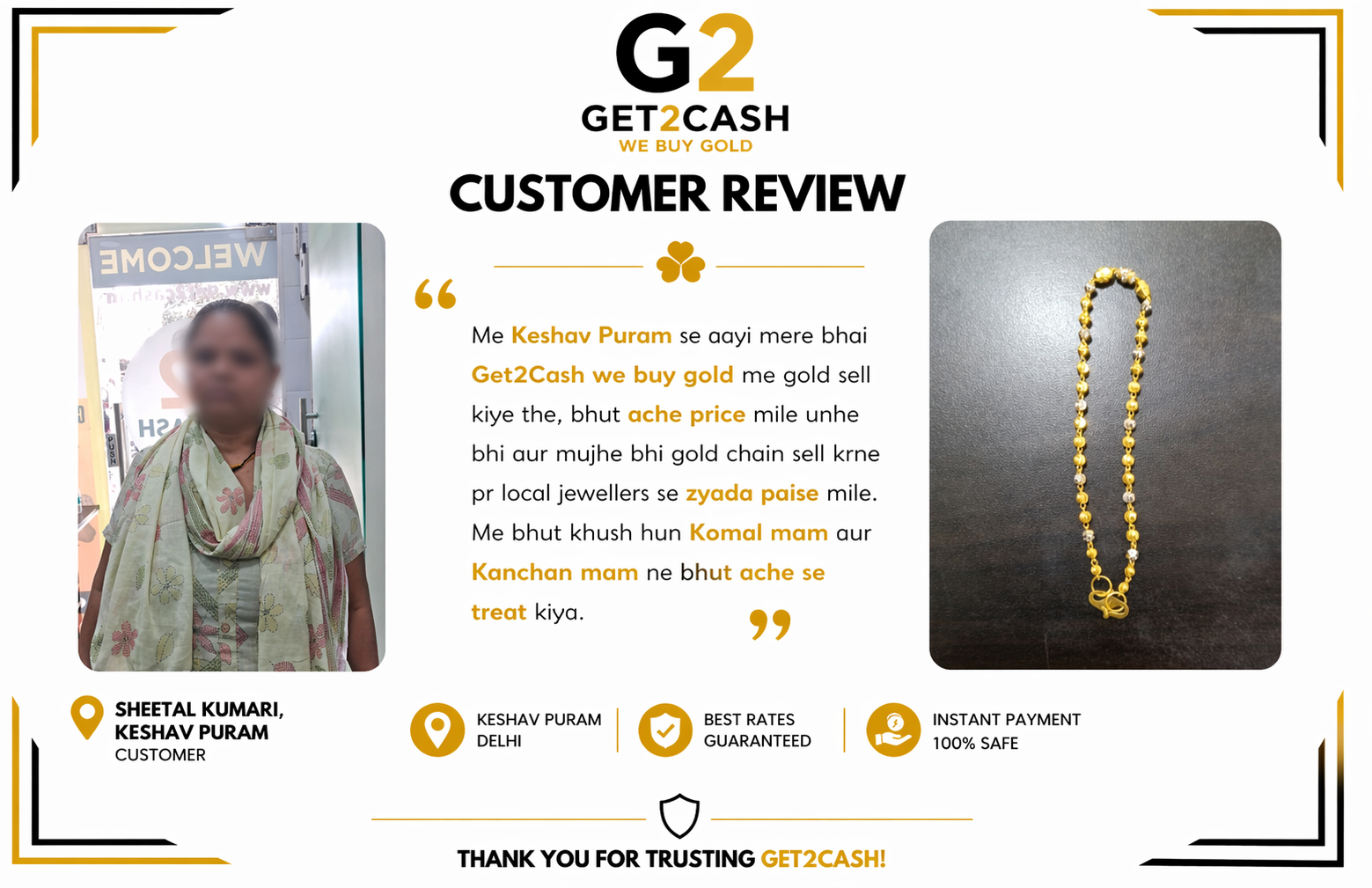 Sell Gold in Paschim Vihar